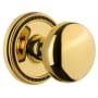 Grandeur Soleil Solid Brass Privacy Door Knob Set with Fifth Avenue Knob and 2-3/8" Backset Polished Brass