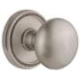 Grandeur Soleil Solid Brass Privacy Door Knob Set with Fifth Avenue Knob and 2-3/8" Backset Satin Nickel