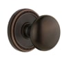 Grandeur Soleil Solid Brass Privacy Door Knob Set with Fifth Avenue Knob and 2-3/8" Backset Timeless Bronze