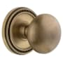 Grandeur Soleil Solid Brass Privacy Door Knob Set with Fifth Avenue Knob and 2-3/8" Backset Vintage Brass