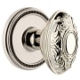 Grandeur Soleil Solid Brass Privacy Door Knob Set with Grande Victorian Knob and 2-3/8" Backset Polished Nickel