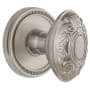 Grandeur Soleil Solid Brass Privacy Door Knob Set with Grande Victorian Knob and 2-3/8" Backset Satin Nickel
