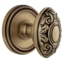 Grandeur Soleil Solid Brass Privacy Door Knob Set with Grande Victorian Knob and 2-3/8" Backset Vintage Brass