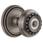 Grandeur Soleil Solid Brass Privacy Door Knob Set with Parthenon Knob and 2-3/4" Backset Antique Pewter