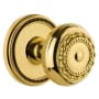Grandeur Soleil Solid Brass Privacy Door Knob Set with Parthenon Knob and 2-3/4" Backset Polished Brass