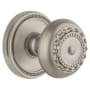Grandeur Soleil Solid Brass Privacy Door Knob Set with Parthenon Knob and 2-3/4" Backset Satin Nickel