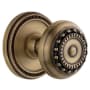 Grandeur Soleil Solid Brass Privacy Door Knob Set with Parthenon Knob and 2-3/4" Backset Vintage Brass