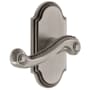 Grandeur Arc Solid Brass Right Handed Passage Door Lever Set with Newport Lever and 2-3/8" Backset Antique Pewter