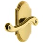 Grandeur Arc Solid Brass Right Handed Passage Door Lever Set with Newport Lever and 2-3/8" Backset Lifetime Brass