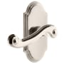 Grandeur Arc Solid Brass Right Handed Passage Door Lever Set with Newport Lever and 2-3/8" Backset Polished Nickel
