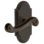 Grandeur Arc Solid Brass Right Handed Passage Door Lever Set with Newport Lever and 2-3/8" Backset Timeless Bronze