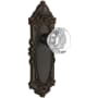 Grandeur Grande Victorian Solid Brass Rose Privacy Door Knob Set with Chambord Crystal Knob and 2-3/8" Backset Timeless Bronze