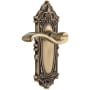 Grandeur Grande Victorian Solid Brass Rose Right Handed Privacy Door Lever Set with Portofino Lever and 2-3/8" Backset Vintage Brass