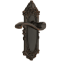 Grandeur Grande Victorian Solid Brass Rose Right Handed Privacy Door Lever Set with Portofino Lever and 2-3/8" Backset Timeless Bronze