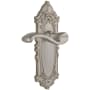 Grandeur Grande Victorian Solid Brass Rose Right Handed Privacy Door Lever Set with Portofino Lever and 2-3/8" Backset Satin Nickel