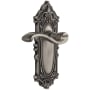 Grandeur Grande Victorian Solid Brass Rose Right Handed Privacy Door Lever Set with Portofino Lever and 2-3/8" Backset Antique Pewter