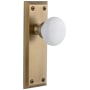 Grandeur Fifth Avenue Solid Brass Rose Privacy Door Knob Set with Hyde Park Knob and 2-3/8" Backset Vintage Brass