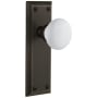 Grandeur Fifth Avenue Solid Brass Rose Privacy Door Knob Set with Hyde Park Knob and 2-3/8" Backset Timeless Bronze