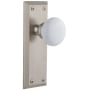 Grandeur Fifth Avenue Solid Brass Rose Privacy Door Knob Set with Hyde Park Knob and 2-3/8" Backset Satin Nickel