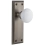 Grandeur Fifth Avenue Solid Brass Rose Privacy Door Knob Set with Hyde Park Knob and 2-3/8" Backset Antique Pewter