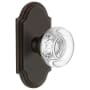 Grandeur Arc Solid Brass Rose Privacy Door Knob Set with Bordeaux Crystal Knob and 2-3/8" Backset Timeless Bronze