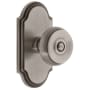 Grandeur Arc Solid Brass Privacy Door Knob Set with Bouton Knob and 2-3/8" Backset Antique Pewter