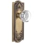 Grandeur Parthenon Solid Brass Rose Privacy Door Knob Set with Chambord Crystal Knob and 2-3/8" Backset Vintage Brass