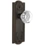 Grandeur Parthenon Solid Brass Rose Privacy Door Knob Set with Chambord Crystal Knob and 2-3/8" Backset Timeless Bronze