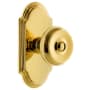 Grandeur Arc Solid Brass Privacy Door Knob Set with Bouton Knob and 2-3/8" Backset Lifetime Brass