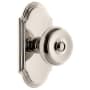 Grandeur Arc Solid Brass Privacy Door Knob Set with Bouton Knob and 2-3/8" Backset Polished Nickel