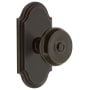 Grandeur Arc Solid Brass Privacy Door Knob Set with Bouton Knob and 2-3/8" Backset Timeless Bronze