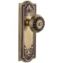 Grandeur Parthenon Solid Brass Rose Privacy Door Knob Set with Parthenon Knob and 2-3/8" Backset Vintage Brass
