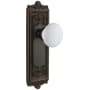 Grandeur Windsor Solid Brass Rose Privacy Door Knob Set with Hyde Park Knob and 2-3/8" Backset Timeless Bronze