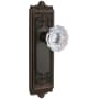 Grandeur Windsor Solid Brass Rose Privacy Door Knob Set with Fontainebleau Crystal Knob and 2-3/8" Backset Timeless Bronze