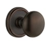 Grandeur Georgetown Solid Brass Rose Privacy Door Knob Set with Fifth Avenue Knob and 2-3/8" Backset Timeless Bronze