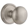 Grandeur Georgetown Solid Brass Rose Privacy Door Knob Set with Fifth Avenue Knob and 2-3/8" Backset Satin Nickel