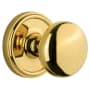 Grandeur Georgetown Solid Brass Rose Privacy Door Knob Set with Fifth Avenue Knob and 2-3/8" Backset Polished Brass