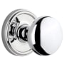 Grandeur Georgetown Solid Brass Rose Privacy Door Knob Set with Fifth Avenue Knob and 2-3/8" Backset Bright Chrome