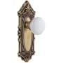 Grandeur Grande Victorian Solid Brass Rose Dummy Knob Set with Hyde Park Knob Vintage Brass