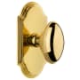 Grandeur Arc Solid Brass Privacy Door Knob Set with Eden Prairie Knob and 2-3/4" Backset Polished Brass