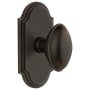 Grandeur Arc Solid Brass Privacy Door Knob Set with Eden Prairie Knob and 2-3/4" Backset Timeless Bronze