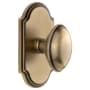 Grandeur Arc Solid Brass Privacy Door Knob Set with Eden Prairie Knob and 2-3/4" Backset Vintage Brass