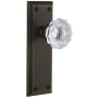 Grandeur Fifth Avenue Solid Brass Rose Dummy Door Knob Set with Fontainebleau Crystal Knob Timeless Bronze