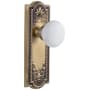 Grandeur Parthenon Solid Brass Rose Dummy Door Knob Set with Hyde Park Knob Vintage Brass