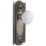 Grandeur Parthenon Solid Brass Rose Dummy Door Knob Set with Hyde Park Knob Antique Pewter