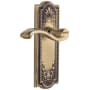 Grandeur Parthenon Solid Brass Rose Dummy Door Lever Set with Portofino Door Lever Vintage Brass