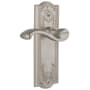 Grandeur Parthenon Solid Brass Rose Dummy Door Lever Set with Portofino Door Lever Satin Nickel