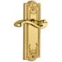Grandeur Parthenon Solid Brass Rose Dummy Door Lever Set with Portofino Door Lever Polished Brass