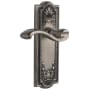 Grandeur Parthenon Solid Brass Rose Dummy Door Lever Set with Portofino Door Lever Antique Pewter