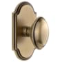 Grandeur Arc Solid Brass Privacy Door Knob Set with Eden Prairie Knob and 2-3/8" Backset Vintage Brass